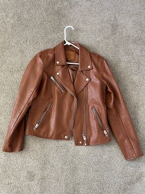 Blank NYC Cognac Leather Moto Jacket